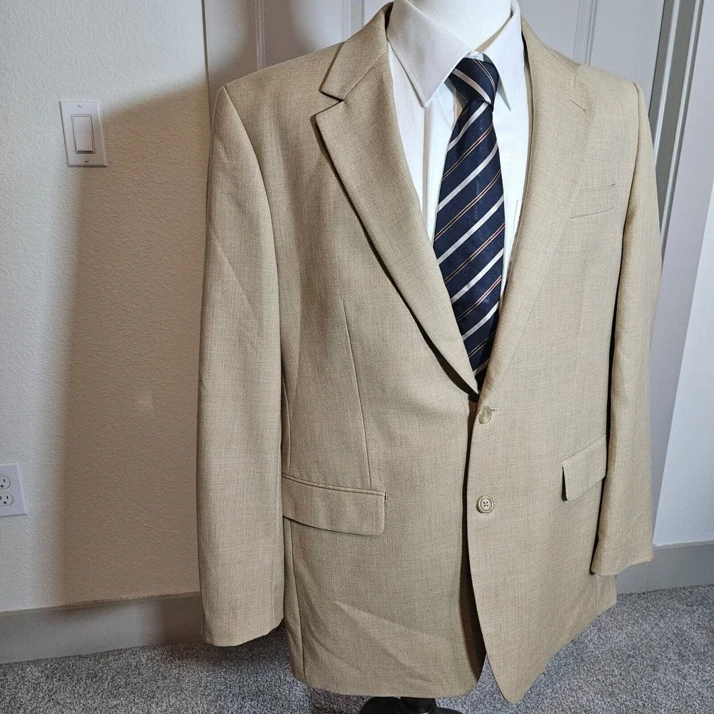 Lauren‎ Ralph Lauren Blazer Sport Coat Suit Men 43L 2-Button Beige